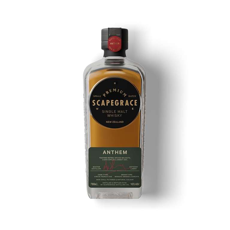Scapegrace Anthem Manuka Smoked Single Malt New Zealand Whisky 46% ABV 70cl