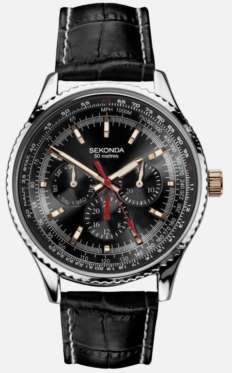Sekonda Gents 43mm Maverick Multi Function Watch RRP £54.99 Model 30036.205 - sold by Sekonda