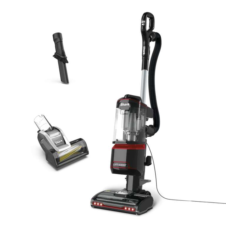 Shark Corded Upright Vacuum Cleaner 1.1L, 8m Cord, 750W, Red/Black, NV602UKT