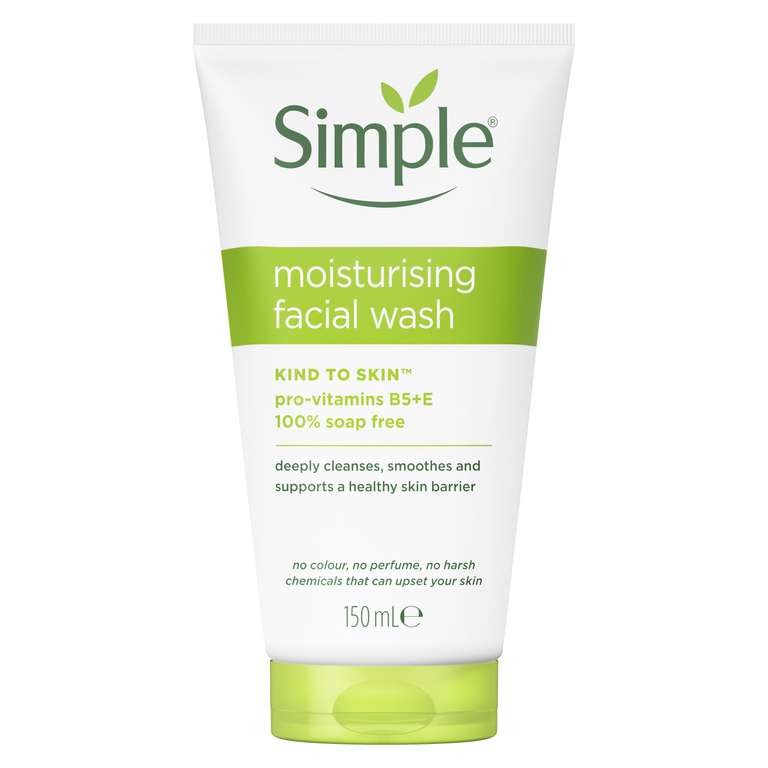 Simple Kind to Skin Moisturising Facial Skin Care Wash 150ml - £1.75 / £1.56 S&S