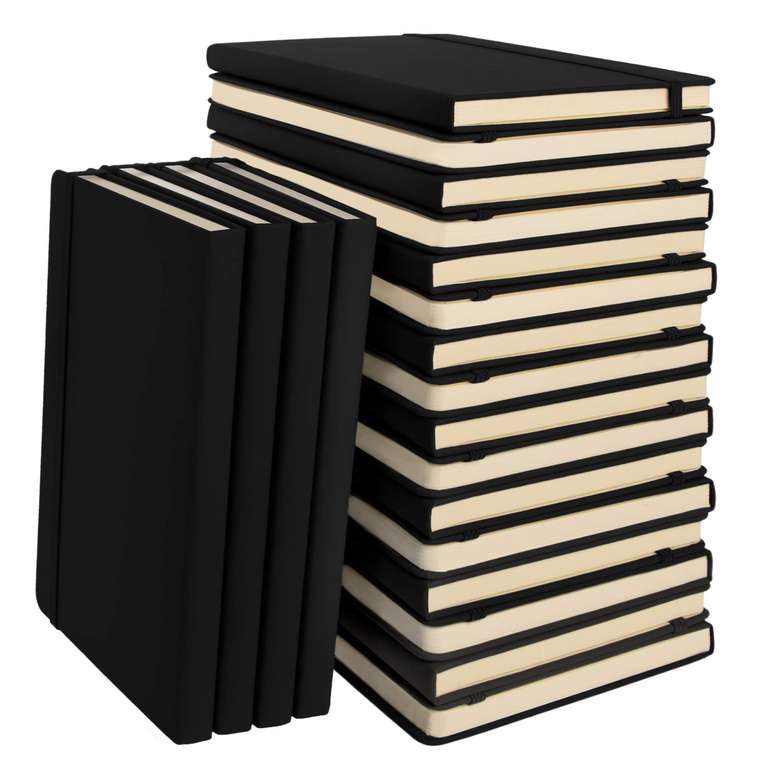 Simply Genius (20 Pack) A5 Hardcover Leatherette Journals Notebook 192pg Dot Grid, 5.7 x 8.4 Inches, Black - Sold by Juvo + FBA