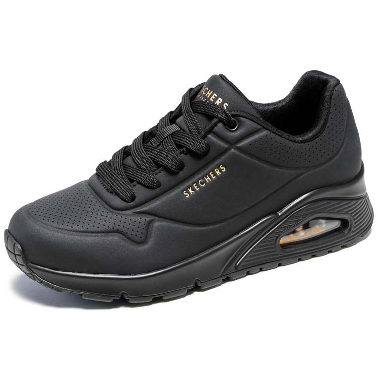 Skechers Black Ladies Uno Stand on Air Trainers