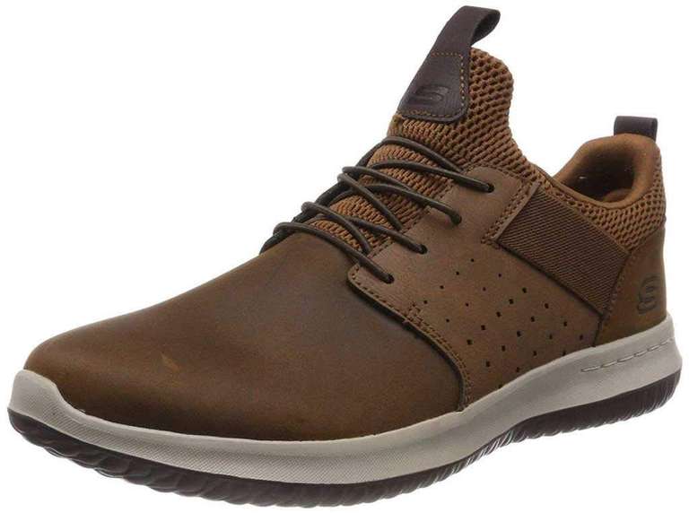 Skechers Men's Delson- Axton Slip On Trainers, Dark Brown Leather, Size 5.5UK