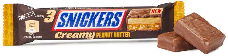 Snickers Creamy Peanut Butter Chocolate Trio Bar, 54.75g - S&S 96p