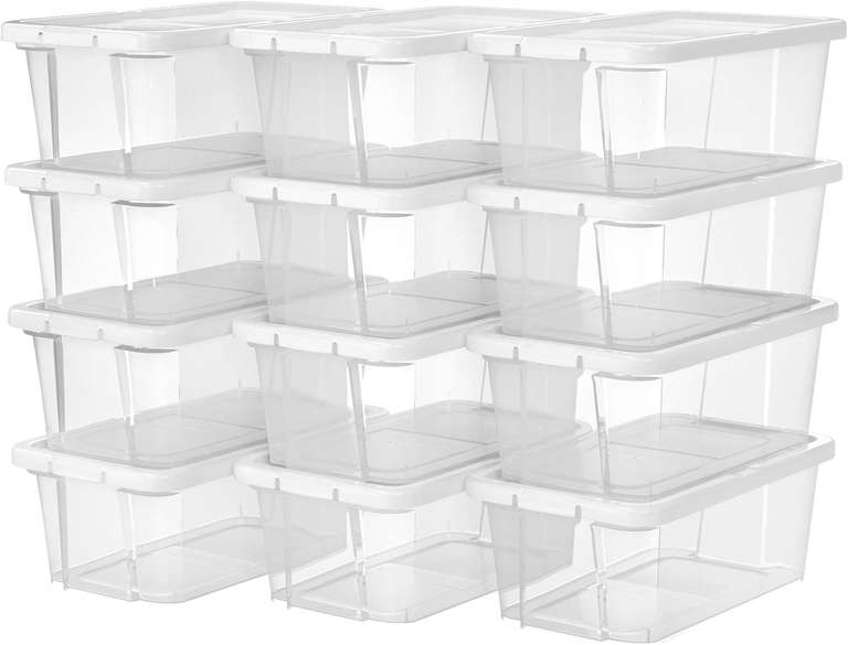 Set of 12 Transparent Storage Boxes For Shoes With Plastic Lid - Sold/Shipped by SONGMICS HOME UK