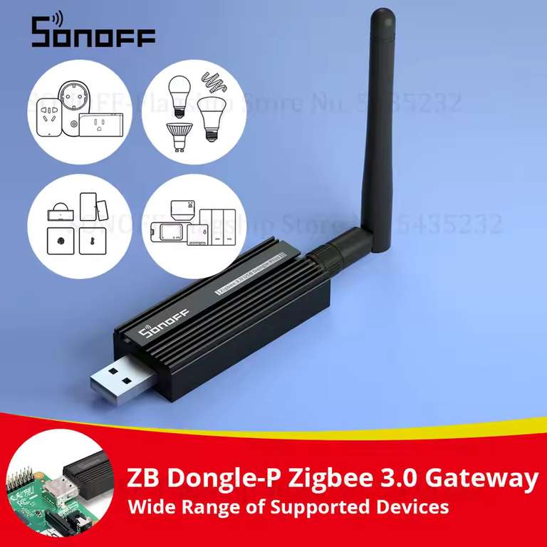 SONOFF ZB Dongle-P Zigbee 3.0 USB Dongle Plus Universal Zigbee Gateway - With codes SONOFF-Flagship Store