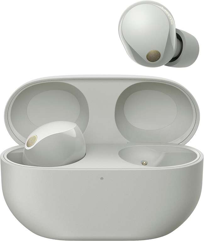 Sony WF-1000XM5 Wireless Noise Cancelling Headphones, Bluetooth, Microphone, Up to 24 Hours Battery Life - Silver