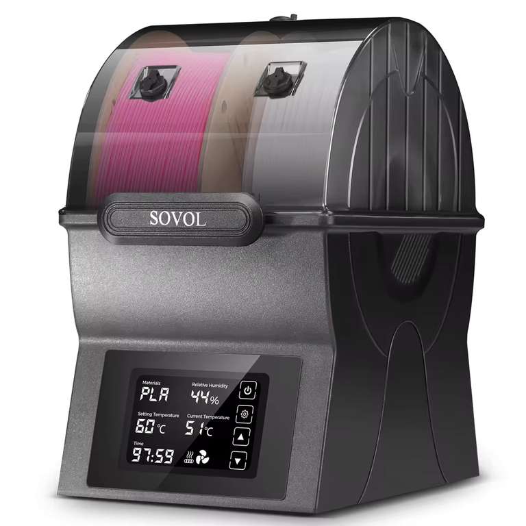 Sovol SH02 Dual 3D Printer Filament Dryer & Storage Box ( 150W PTC Heater ) w/code@Sovol Store(UK Despatch)