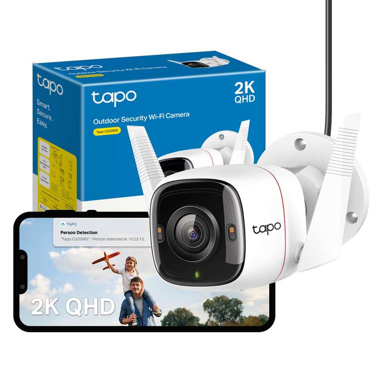 Tapo C320WS 2K QHD Wireless & Wired Security Camera Outdoor. Sold by WECONNECT DIRECT FBA