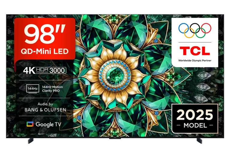 TCL 98Q7C-UK QD-Mini LED TV, 4K HDR Premium 2600, Smart TV Powered by Google TV (Dolby Vision IQ & Atmos) - Used good Amazon resale