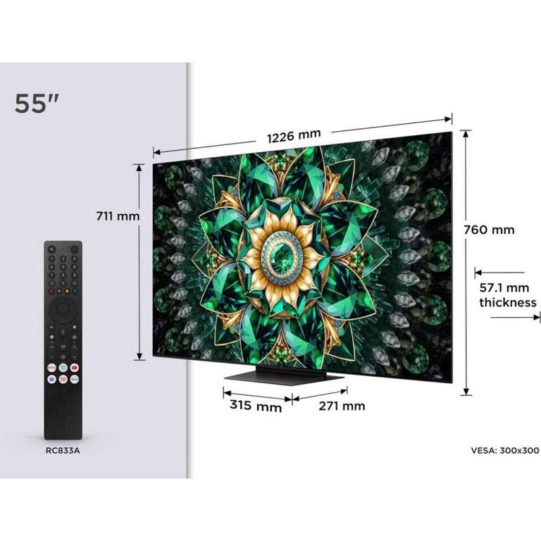 TCL Q7CUK 55" 4K Ultra HD QD-Mini LED HDR Smart TV - 55Q7CUK W/Code