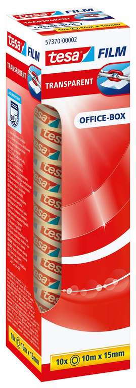 tesafilm Transparent Self-Adhesive Tape 10 m x 15 mm - Pack of 10