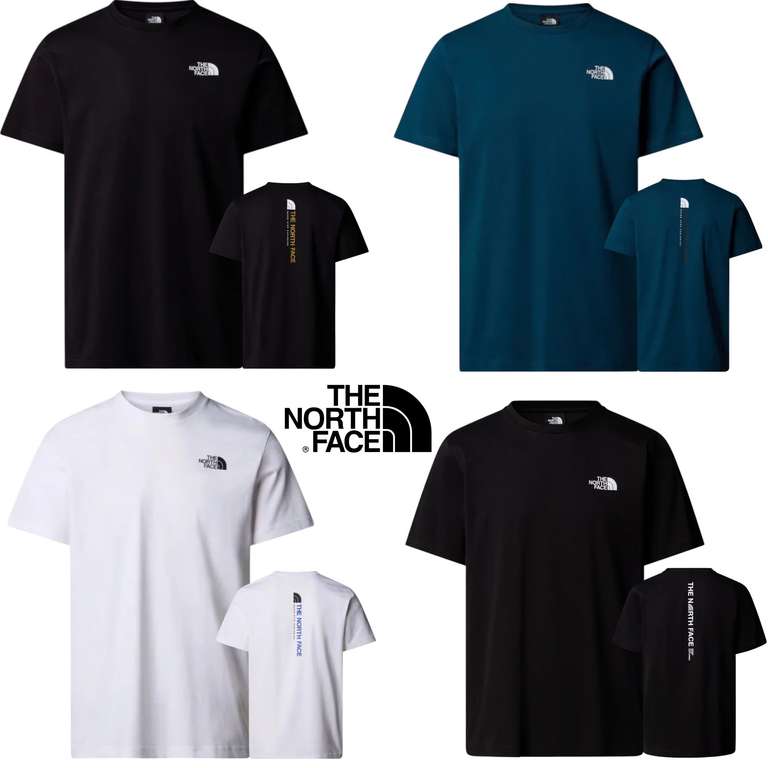The North Face Men's Vertical Logo SS 100% Cotton T-Shirt (Black / Blue / White - Size: S-2XL) - W/Code