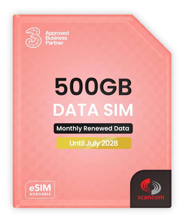 Three 500GB Data SIM Card – Preloaded Monthly Until July 2028 - with Prime - Sold by Scancom_Distribution FBA
