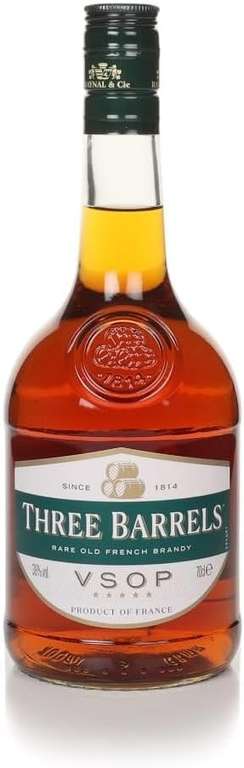 Three Barrels Rare Old French Brandy VSOP 38% ABV 70cl