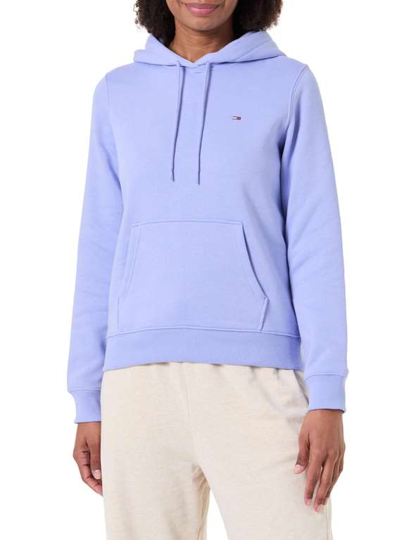 Tommy Jeans Women’s Regular Fit Flag Hoodie, Blue (Vintage Iris), Size Large