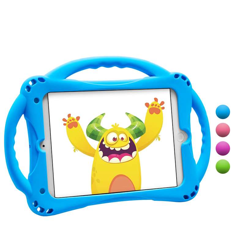 TopEsct Kids Case for iPad Mini 5/4/3/2/1,Shockproof Handle Stand Silicone Cover, Blue