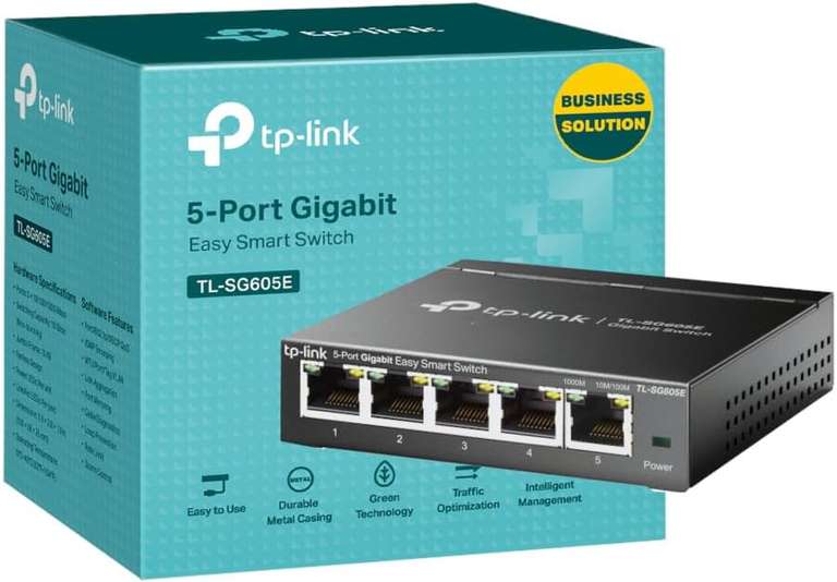 TP-Link TL-SG605E Managed Network Switch, 5-port Ethernet Splitter, Gigabit High-speed