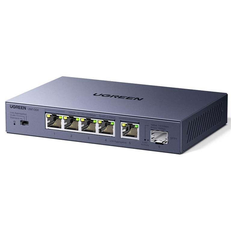 UGREEN 2.5Gbps Network Switch ( 5 x 2.5Gbps Base-T& 1 x 10Gbps SFP+ Slot Ethernet Splitter - Sold By UGREEN GROUP LIMITED UK / FBA