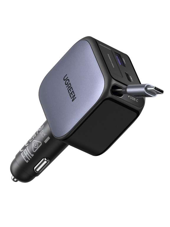 UGREEN Car Charger 90W Fast Charge, USB Charger with 60W Retractable Cable (Prime Exclusive) Sold by UGREEN GROUP LIMITED UK / FBA