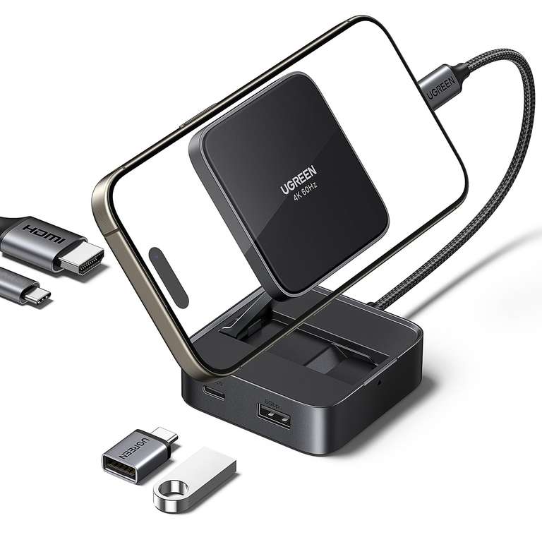 UGREEN USB C Hub, 4-in-1 Magnetic 4K@60Hz USB-C to HDMI Adapter, 100W PD Charging, USB-A/C Data Ports, Foldable @ Ugreen /FBA