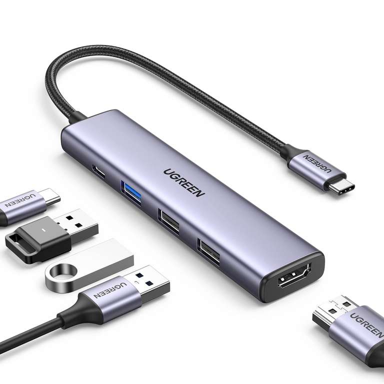 UGREEN USB C Hub, Revodok 5-in-1 USB Hub for Laptops, 4K HDMI to USB-C Adapter, 100W PD, 3 USB-A Data Ports - Sold By UGREEN GROUP LTD/FBA