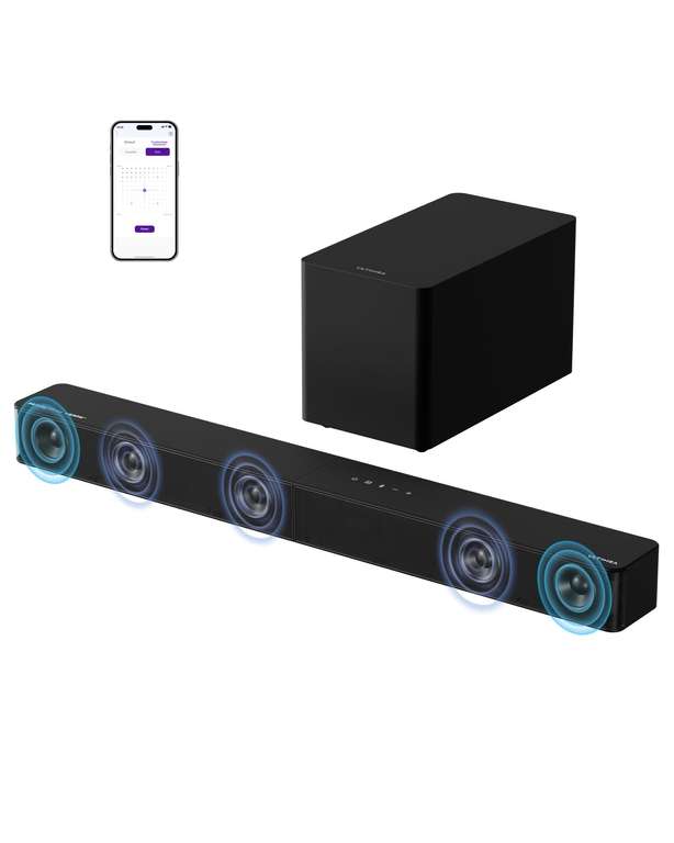 Ultimea 5.1ch atmos soundbar and woofer, 340w.