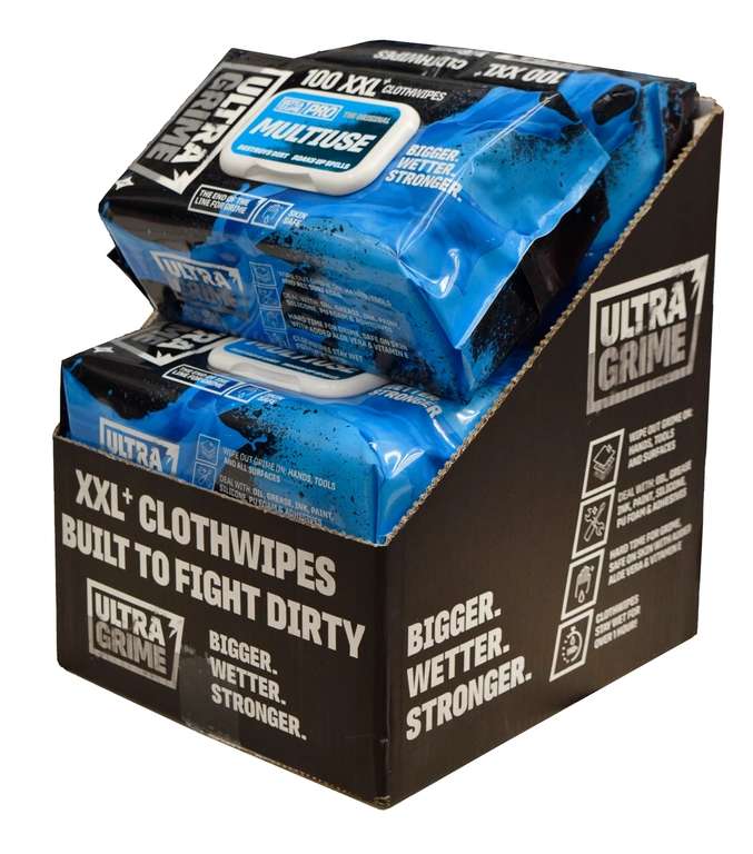 UltraGrime Box of 6 x Pro: Multiuse 100 pack XXl wipes 5900x6 W/Code CJ Sinclair ltd