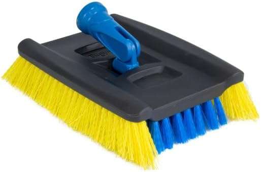 UNGER Lock-On Wood & Composite Deck Brush, 9" - Blue/Yellow