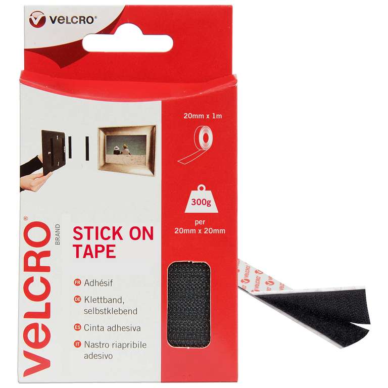 VELCRO Brand | Stick On Tape | Cut-to-Length Strong Hook & Loop Self Adhesive Sticky Tape