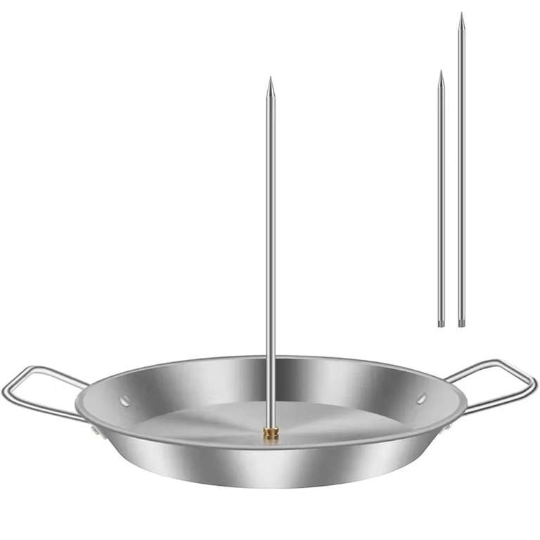 Vertical Meat Skewer Stand with 3 Different Sized Spike, Stainless Steel - Sold By almaart_09 (UK Mainland)