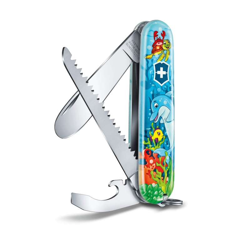 Victorinox, My First Victorinox, Swiss Army Pocket Knife, Medium, Multi Tool, 9 Functions, Blade with rounded tip, Can opener, Screwdriver
