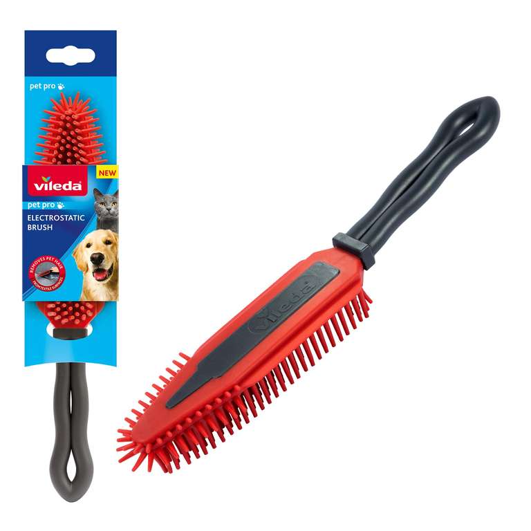Vileda Pet Pro Electrostatic Brush Ideal for Pet Hair Removal from Carpets and Furnishings
