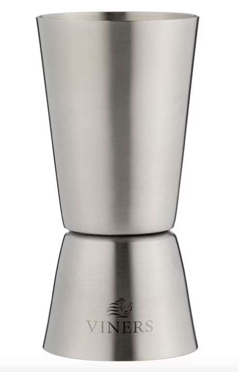 Viners Barware Double Deluxe Dual Spirit Measure Cocktail Jigger | Brushed Stainless Steel, 60ml/30ml