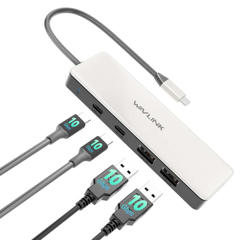 WAVLINK USB C Hub, 10Gbps, 2 USB-C& 2 USB A 3.2 Ports