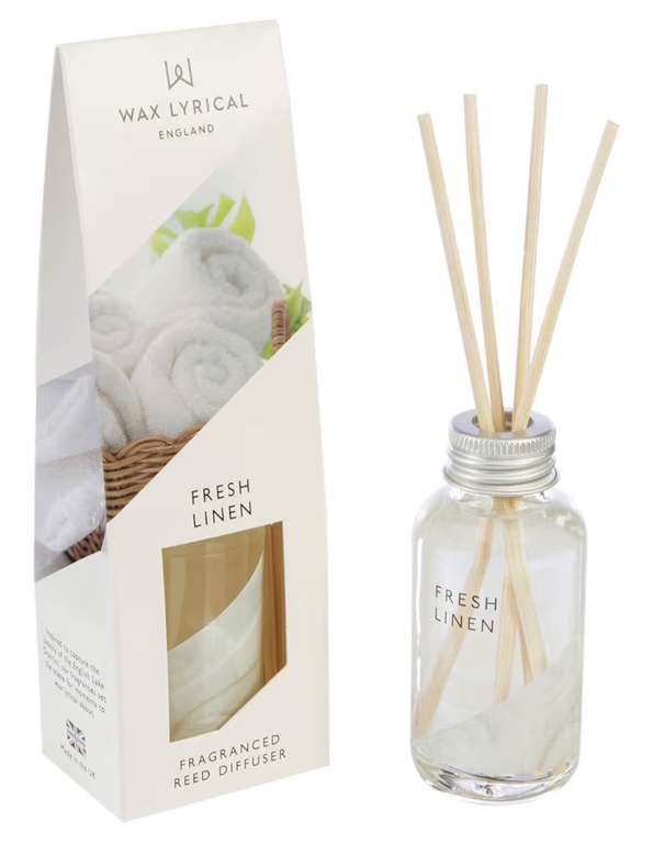 Wax Lyrical Fresh Linen, 40ml Reed Diffuser, White