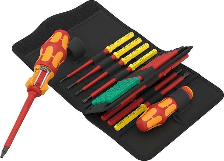 Wera 05006619001 Kraftform Kompakt Screwdriver & Bit Set - 17 Pieces
