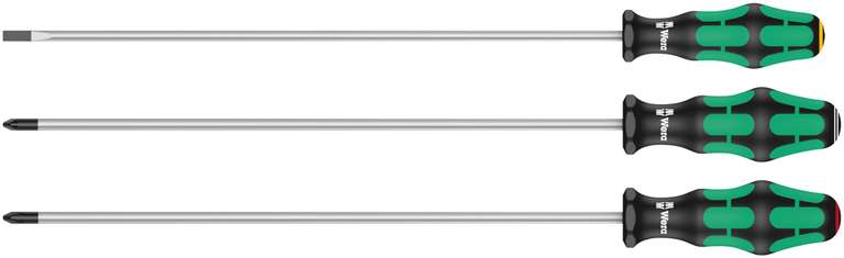 Wera 335/350/355/3 Kraftform Plus Extra-Long Screwdriver set, PH/PZ/SL, 3pc