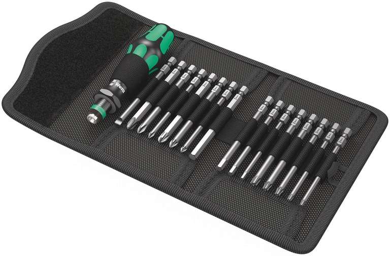 Wera Kraftform Kompakt 60 Bit-Holding Screwdriver & Bit Set, PH/PZ/SL/TXBO/HEX, 17 Pieces, 05059295001