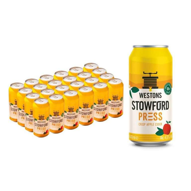 Westons Stowford Press Apple Cider, 4.5% ABV – 24 x 440ml (£15.30 With Max S&S)