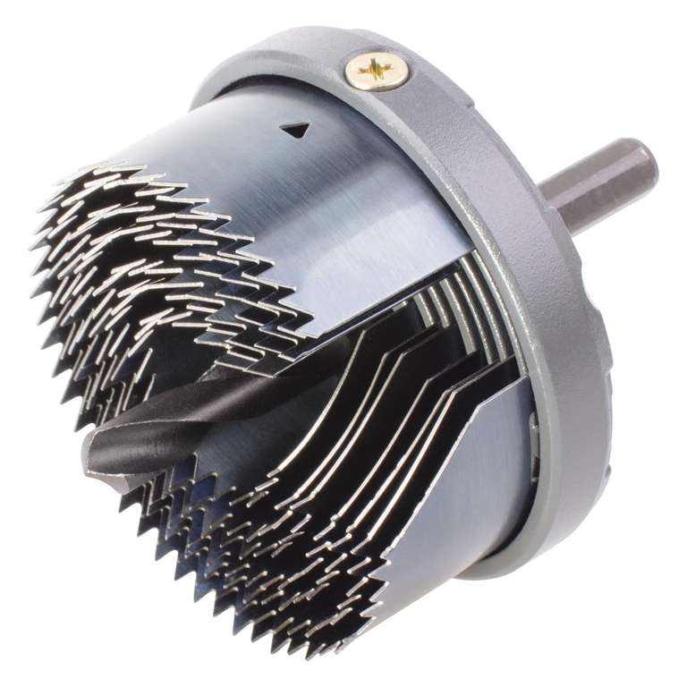 wolfcraft Standard Hole Saw Set 7 Pcs. With Metal Body I 2164000 I Saw with 7 quick-change blades, Ø 25-62 mm, cutting depth 23 mm