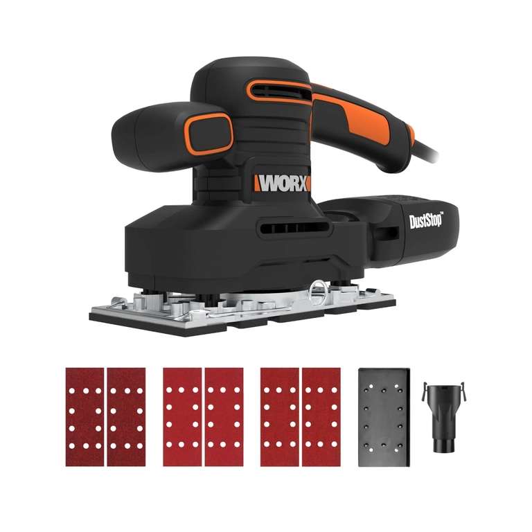 WORX WX641 250W Corded Electric Finishing Sander Sanding Sheets & Dust Collector. Sold by WORX DIY and Garden Power Tool Shop (UK mainland)