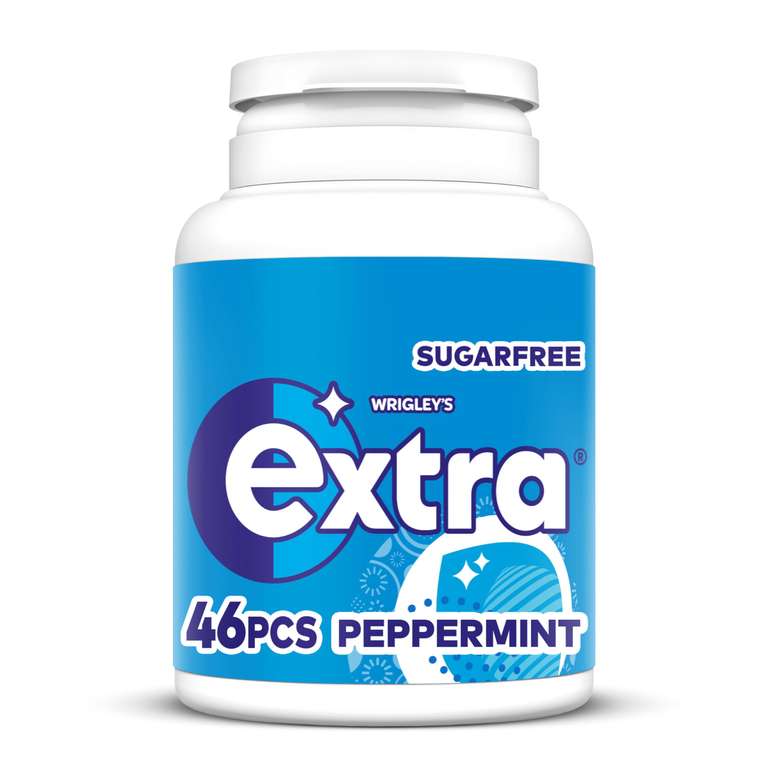 Wrigley's Extra Chewing Gum, Peppermint Flavour, 46 pieces, Sugar Free Chewing Gum Bottle with Xylitol - £1.12 / £1.06 S&S