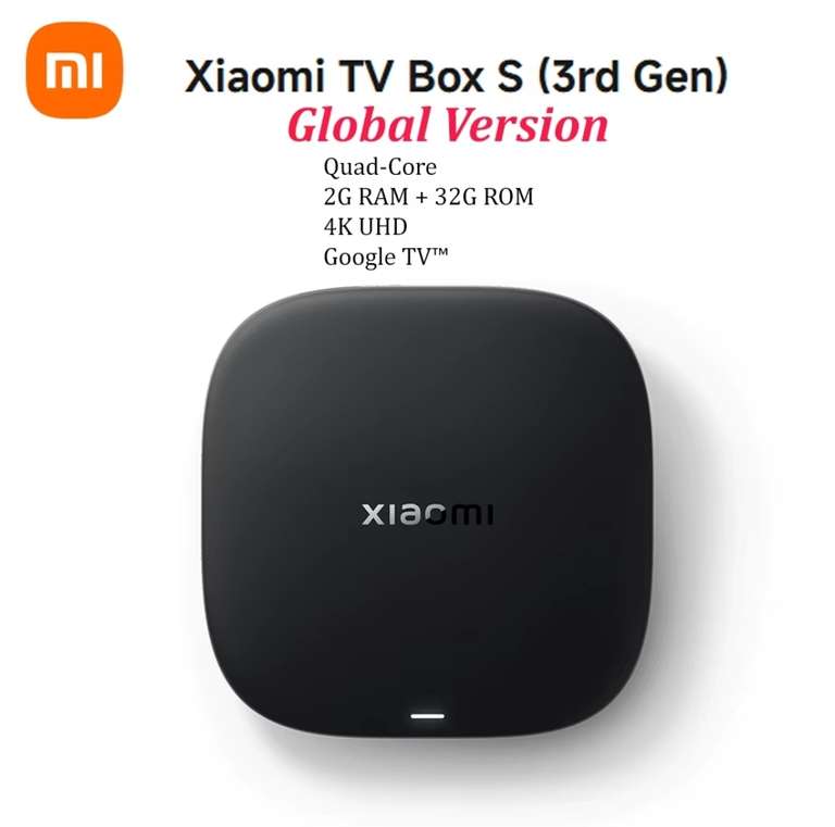 Xiaomi Global TV Box S 3rd Gen 2025 4K Ultra HD 2G 32G WiFi BT5.2 Google TV Cast Smart TV Box With Code. Sold By MI House Store
