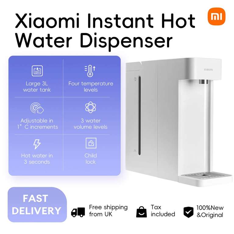 Xiaomi Instant Hot Water Dispenser Mijia 3L Quick Heating w/code @ Xiaomi Tech World Store [UK Stock]