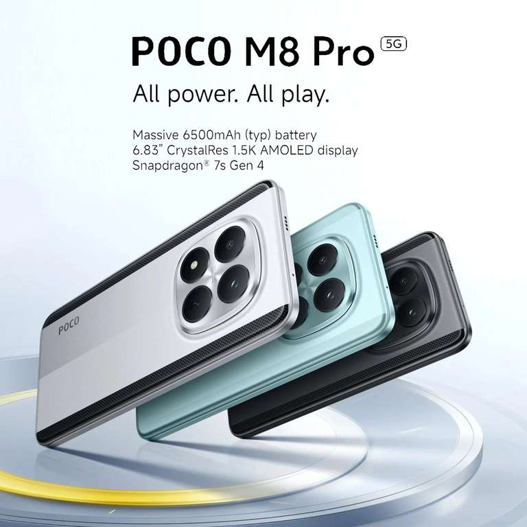 Xiaomi M8 Pro 6.83" Smartphone ( 8GB + 256GB / 6500mAh SiC / Snapdragon 7S Gen4 / 100W Fast Charge / 50MP )w/c@Xiaomi Tech World Store(UK)