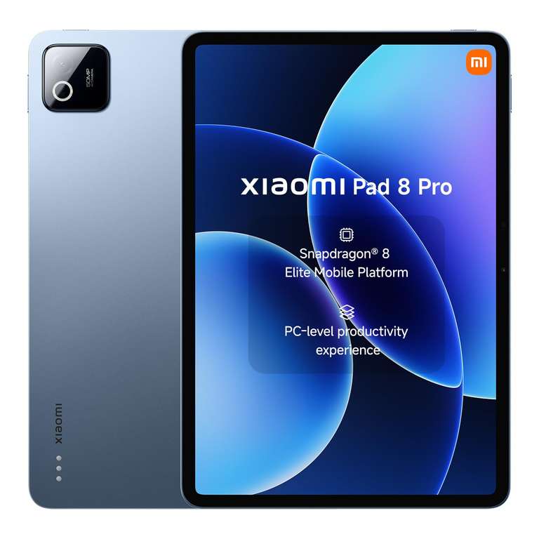 XIAOMI Pad 8 Pro, 11.2 Inch Tablet 8+256 GB, Snapdragon 8 Elite Mobile Platform 9200mAh (typ) Battery, 144Hz (Blue) / £398.63 (Black)