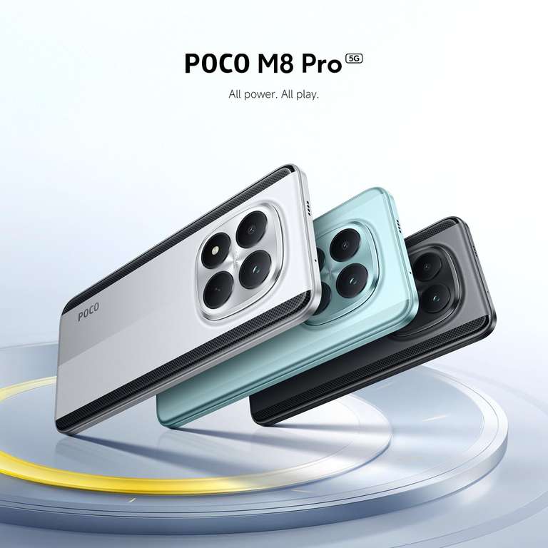 XIAOMI POCO M8 Pro 5G 8GB 256GB, 6.83" CrystalRes 1.5K AMOLED Display, Snapdragon 7s Gen 4 Green Xiaomi Tech Black £181.90 (UK Delivery)