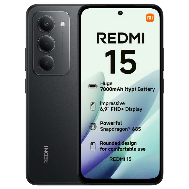 XIAOMI Redmi 15 Smartphone 6/128GB 6.9" FHD+ 144Hz Dot Display SD 685 50MP AI dual camera 7000mAh Black/ Purple