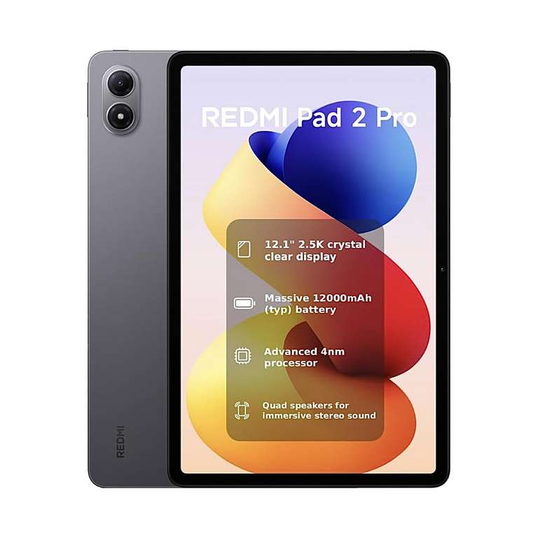 XIAOMI REDMI 2 Pro+Pen, 6+128GB, 12.1" 2.5K 120Hz Display, 12000mAh (typ) Battery, 4nm Processor, Graphite Gray, Charger Not Included